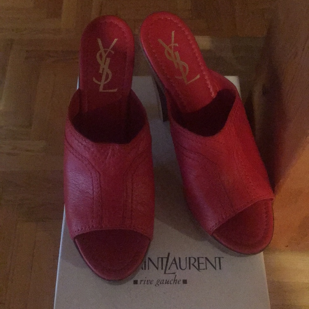 YSL Red clog shoes